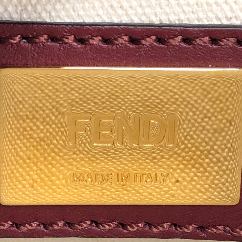 フェンディ FENDI ピーカブーレギュラー 8BN290 アイボリー キャンパスｘカーフ レディース ハンドバッグ