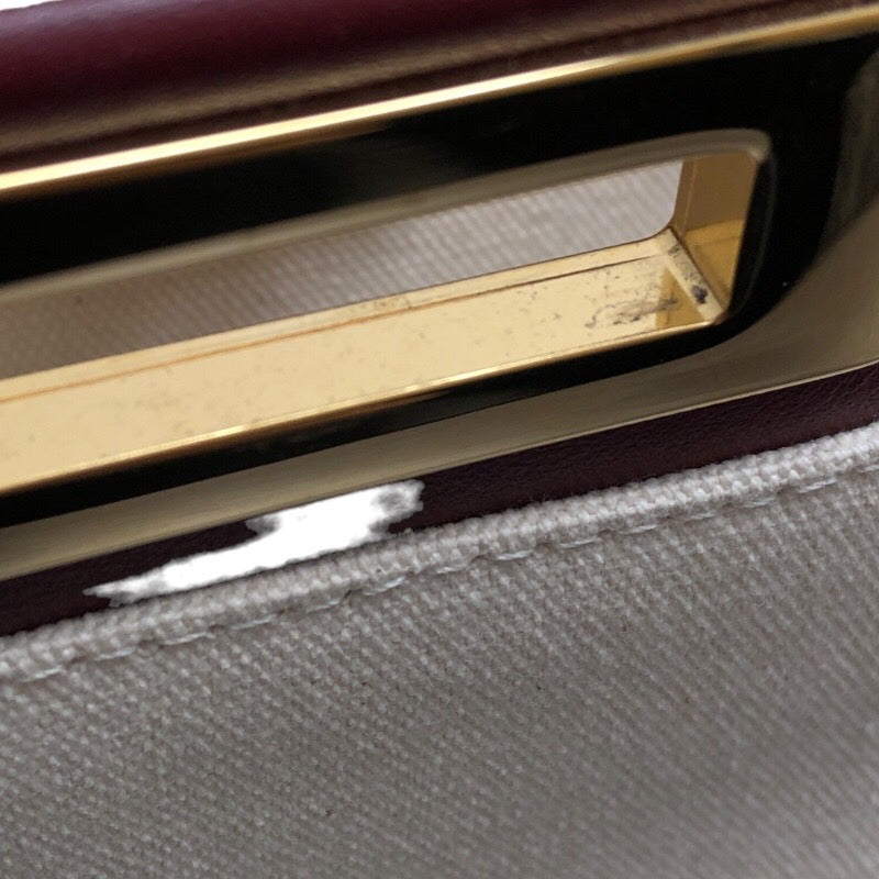 フェンディ FENDI ピーカブーレギュラー 8BN290 アイボリー キャンパスｘカーフ レディース ハンドバッグ