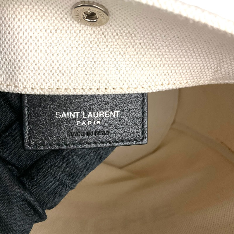 サンローラン SAINT LAURENT リヴゴーシュ バケットバッグ 669299 アイボリー・ブラック キャンパス×レザー レディース ショルダーバッグ