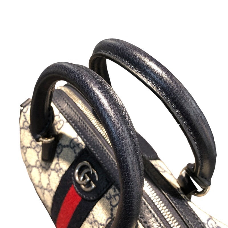 グッチ GUCCI オフィディアGGミニストップハンドバッグ 772053 ネイビー　シルバー金具 レザー レディース ショルダーバッグ