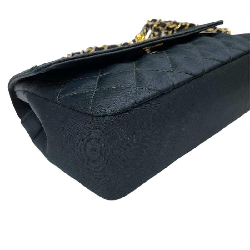 シャネル CHANEL ミニマトラッセ チェーンショルダーバッグ 1番台 ブラック ゴールド金具 サテン レディース ショルダーバッグ