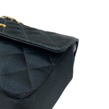 シャネル CHANEL ミニマトラッセ チェーンショルダーバッグ 1番台 ブラック ゴールド金具 サテン レディース ショルダーバッグ