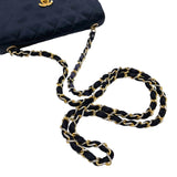 シャネル CHANEL ミニマトラッセ チェーンショルダーバッグ 1番台 ブラック ゴールド金具 サテン レディース ショルダーバッグ