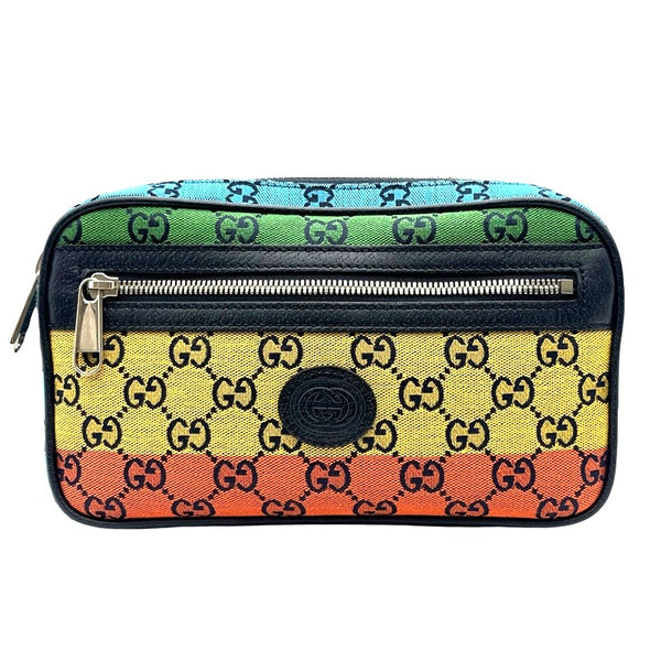 グッチ GUCCI GGキャンバス ウエストバッグ 658657 マルチカラー シルバー金具 GGキャンバス ユニセックス ウエストバッグ