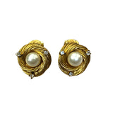 シャネル CHANEL パールイヤリング　 ゴールド フェイクパール/ラインストーン アクセサリー