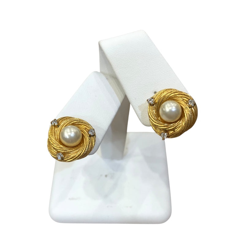 シャネル CHANEL パールイヤリング　 ゴールド フェイクパール/ラインストーン アクセサリー