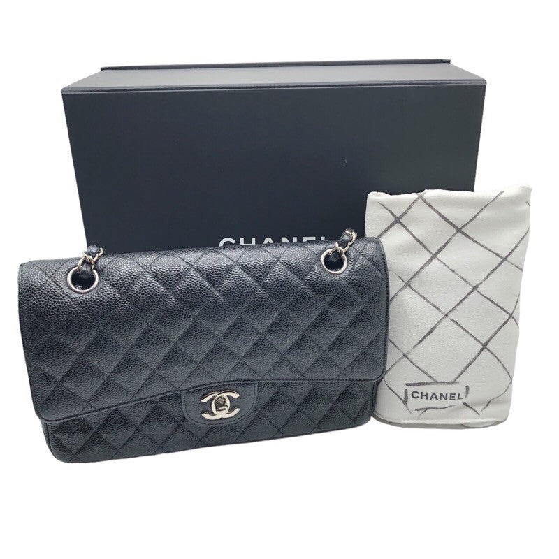 シャネル CHANEL マトラッセ25 A01112 ブラック/シルバー金具 キャビアスキン レディース ショルダーバッグ