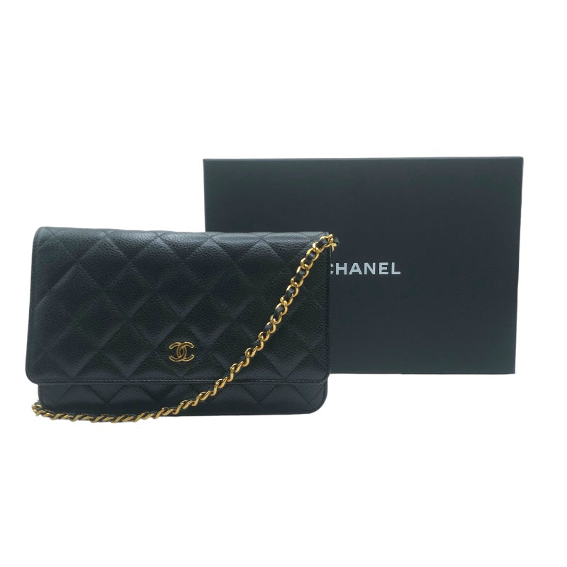 シャネル CHANEL マトラッセチェーンウォレット AP0250 キャビアスキン　ゴールド金具 レディース ショルダーバッグ