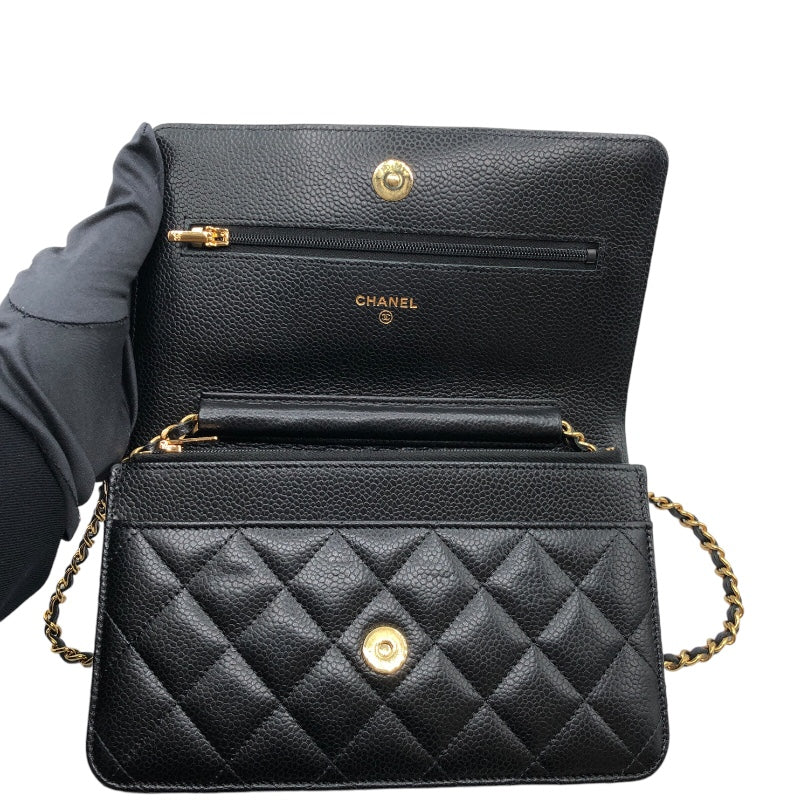 シャネル CHANEL マトラッセチェーンウォレット AP0250 キャビアスキン　ゴールド金具 レディース ショルダーバッグ