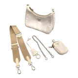 プラダ PRADA Re-Edition ショルダーバッグ 1BH204 ホワイト　シルバー金具 ナイロン レディース ショルダーバッグ