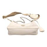 プラダ PRADA Re-Edition ショルダーバッグ 1BH204 ホワイト　シルバー金具 ナイロン レディース ショルダーバッグ