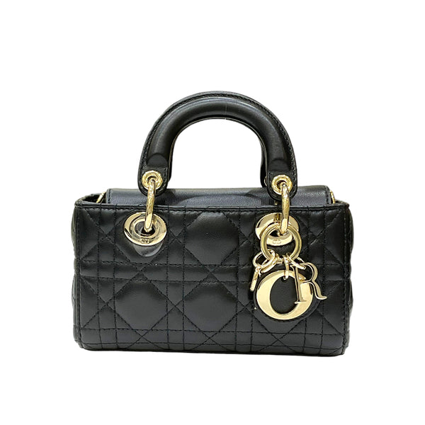 クリスチャン・ディオール Christian Dior カナージュ レディディージョイ マイクロバッグ S0910ONGE ブラック ラムスキン レディース ショルダーバッグ