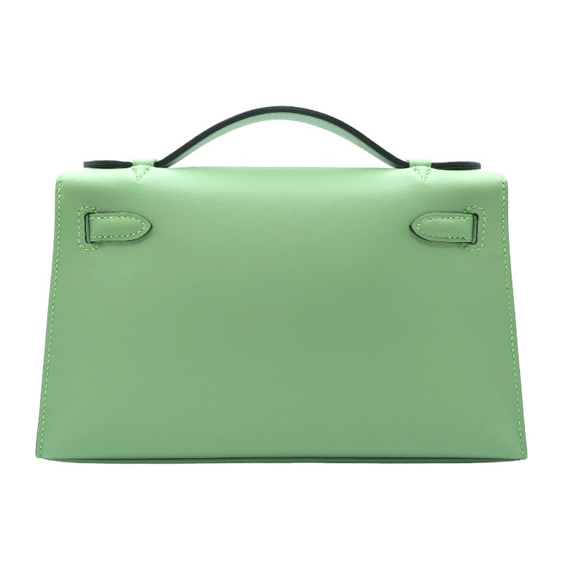 エルメス ケリーポケット コンパクト ヴェールコミック/S金具 エルメス HERMES ポシェットケリー B刻 ヴェールクリケット