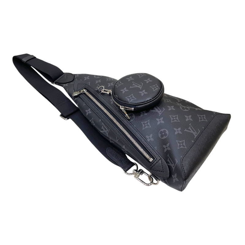 ルイ・ヴィトン LOUIS VUITTON デュオ・スリングバッグ M30936 ブラック シルバー金具  モノグラム・キャンバス/タイガレザー メンズ ボディバッグ