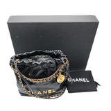 シャネル CHANEL CHANEL22ミニバッグ AS3980 ブラック/GD金具 シャイニーカーフ レディース ショルダーバッグ