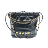 シャネル CHANEL CHANEL22ミニバッグ AS3980 ブラック/GD金具 シャイニーカーフ レディース ショルダーバッグ