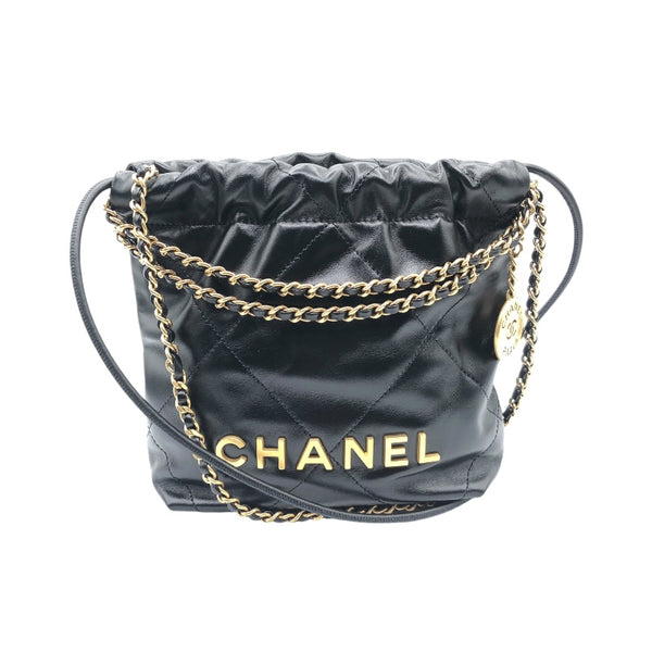 シャネル CHANEL CHANEL22ミニバッグ AS3980 ブラック/GD金具 シャイニーカーフ レディース ショルダーバッグ