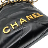 シャネル CHANEL CHANEL22ミニバッグ AS3980 ブラック/GD金具 シャイニーカーフ レディース ショルダーバッグ