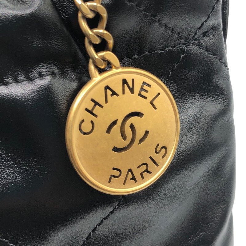 シャネル CHANEL CHANEL22ミニバッグ AS3980 ブラック/GD金具 シャイニーカーフ レディース ショルダーバッグ