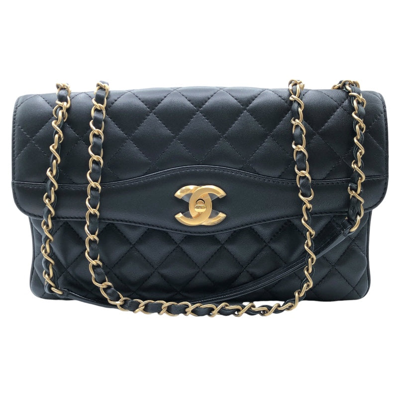 シャネル CHANEL マトラッセミディアム フラップバッグ A57208 ブラック/ゴールド金具 ラムスキン レディース ショルダーバッグ