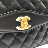 シャネル CHANEL マトラッセミディアム フラップバッグ A57208 ブラック/ゴールド金具 ラムスキン レディース ショルダーバッグ