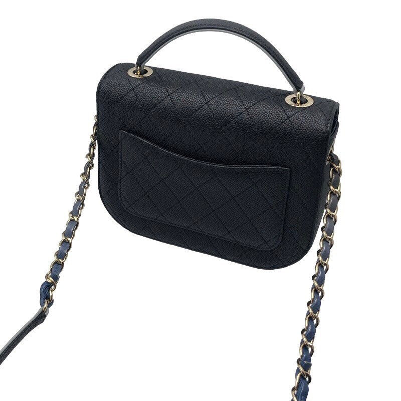 シャネル CHANEL ココマークトップハンドルバッグ A93659 ブラック/シャンパンゴールド金具 キャビアスキン レディース ショルダーバッグ