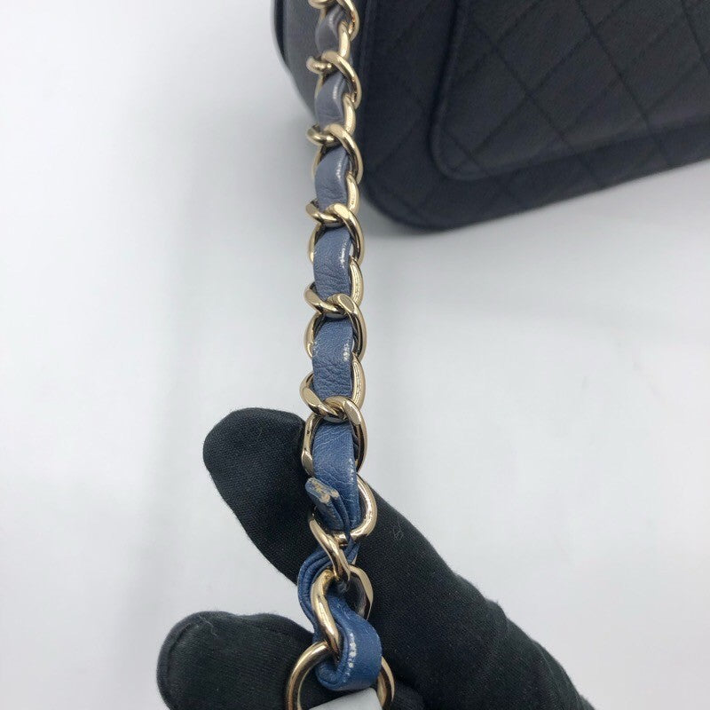 シャネル CHANEL ココマークトップハンドルバッグ A93659 ブラック/シャンパンゴールド金具 キャビアスキン レディース ショルダーバッグ