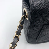 シャネル CHANEL ココマークトップハンドルバッグ A93659 ブラック/シャンパンゴールド金具 キャビアスキン レディース ショルダーバッグ