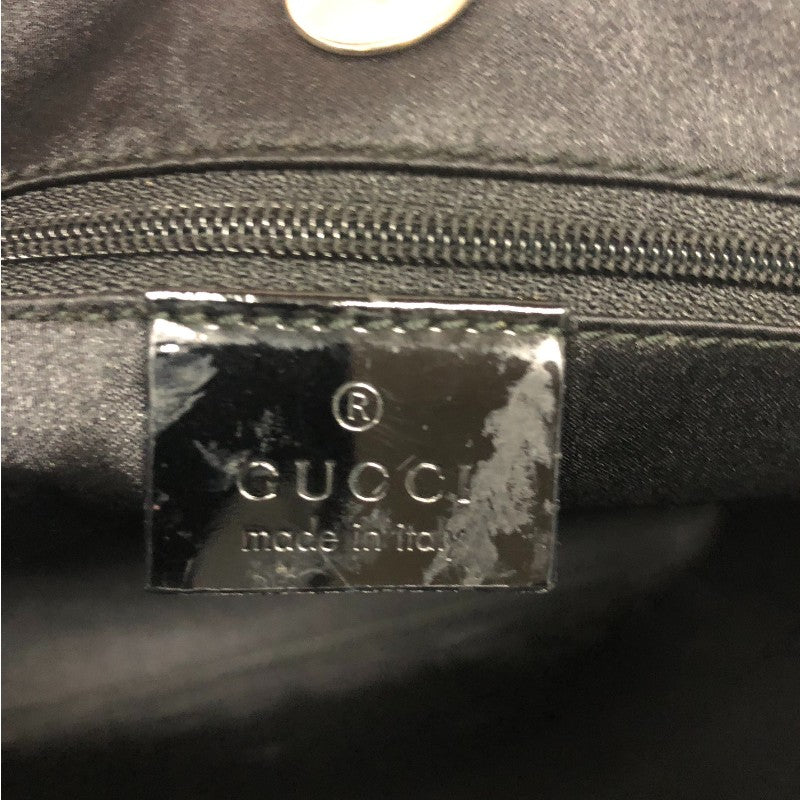 グッチ GUCCI メタルハンドルバッグ ブラック ナイロンキャンバス レディース ハンドバッグ