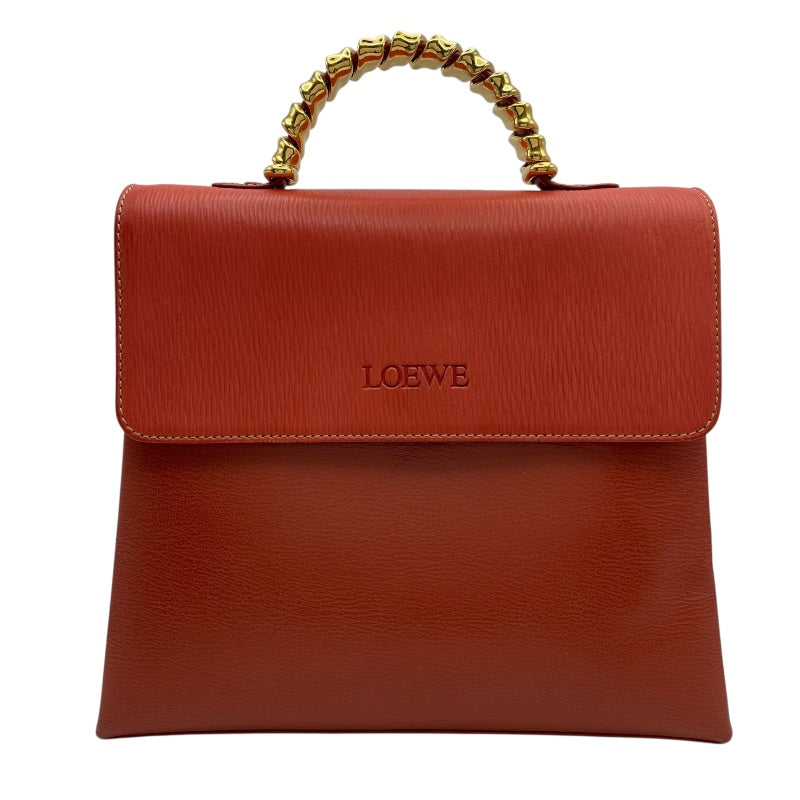 ロエベ LOEWE ベラスケスハンドバッグ レッド レザー レディース