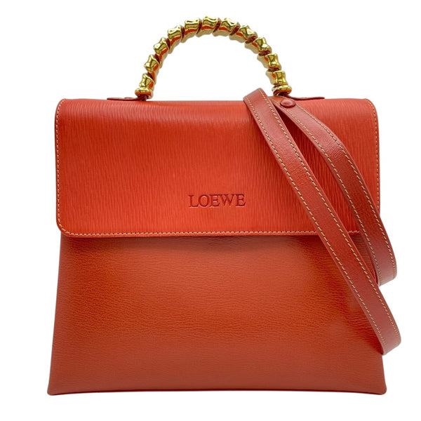 美品 ロエベ LOEWE ベラスケス バニティバッグ ハンドバッグ レザー ロエベ LOEWE ベラスケスハンドバッグ レッド レザー レディース