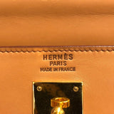 エルメス HERMES ケリー32　外縫い 〇U刻 ナチュラル/ゴールド金具 ボックスカーフ レディース ハンドバッグ