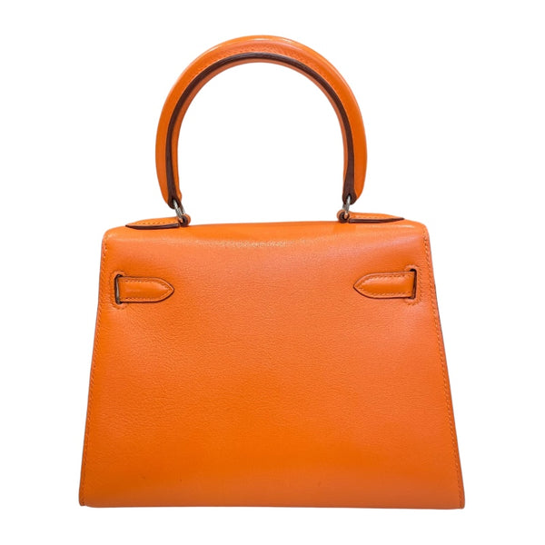 エルメス HERMES ミニケリー20 □D刻 オレンジ　シルバー金具 エバーカーフ レディース ショルダーバッグ