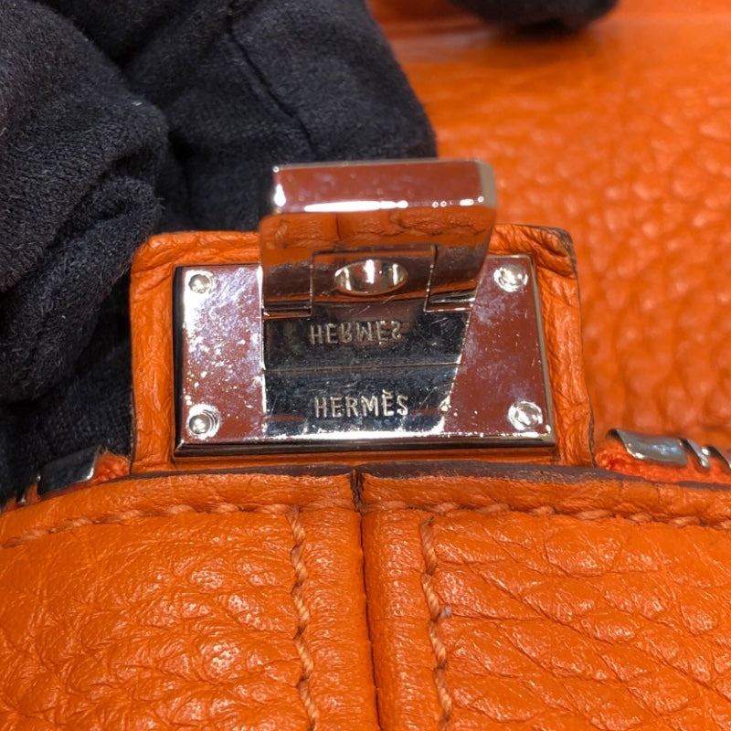 エルメス HERMES ヴィクトリアエラン38 □N刻印 オレンジ・SV金具 トリヨンクレマンス レディース ハンドバッグ