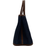 エルメス HERMES ガーデンパーティPM ▢L刻 インディゴ・マロン SV金具 トワルデニムカヌレ レディース ハンドバッグ