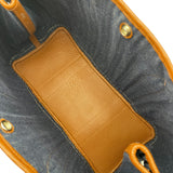 エルメス HERMES ガーデンパーティPM ▢L刻 インディゴ・マロン SV金具 トワルデニムカヌレ レディース ハンドバッグ