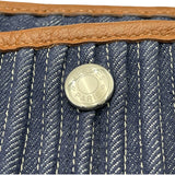 エルメス HERMES ガーデンパーティPM ▢L刻 インディゴ・マロン SV金具 トワルデニムカヌレ レディース ハンドバッグ