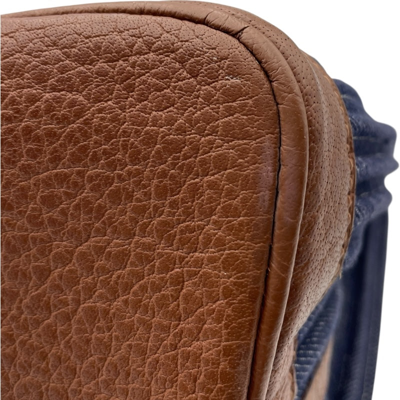 エルメス HERMES ガーデンパーティPM ▢L刻 インディゴ・マロン SV金具 トワルデニムカヌレ レディース ハンドバッグ