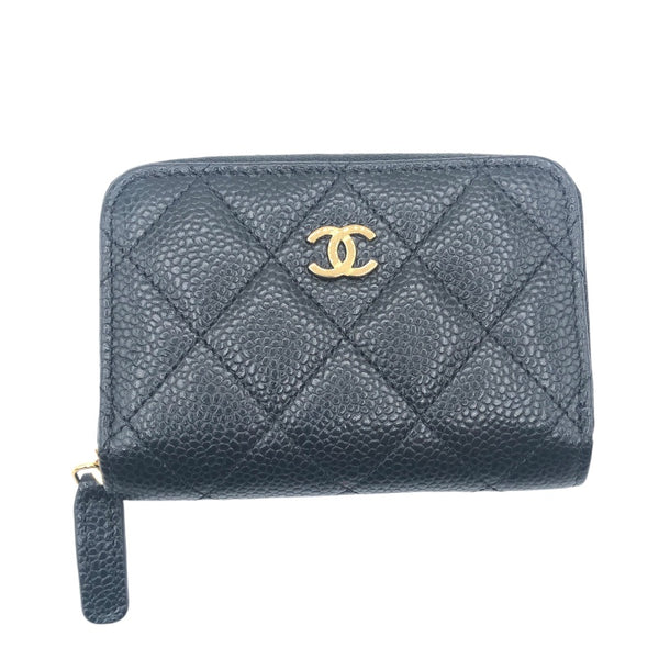 シャネル CHANEL マトラッセカードケース AP0216 ブラック　ゴールド金具 キャビアスキン レディース カードケース