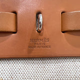 エルメス HERMES エールバッグジップPM □D刻印 ブラック・ベージュ・シルバー金具 牛革 トワル レディース ショルダーバッグ