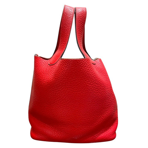 エルメス HERMES ピコタンロックPM A刻印 ルージュカザック シルバー金具  トリヨンクレマンス レディース ハンドバッグ