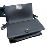 シャネル CHANEL ボーイシャネル25 Vステッチ ブラック/シルバー金具 ラムスキン レディース ショルダーバッグ