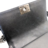 シャネル CHANEL ボーイシャネル25 Vステッチ ブラック/シルバー金具 ラムスキン レディース ショルダーバッグ