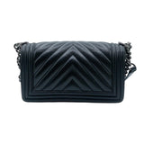 シャネル CHANEL ボーイシャネル25 Vステッチ ブラック/シルバー金具 ラムスキン レディース ショルダーバッグ