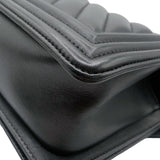 シャネル CHANEL ボーイシャネル25 Vステッチ ブラック/シルバー金具 ラムスキン レディース ショルダーバッグ