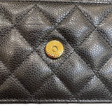 シャネル CHANEL マトラッセチェーンウォレット ブラック/ゴールド金具 キャビアスキン レディース ショルダーバッグ