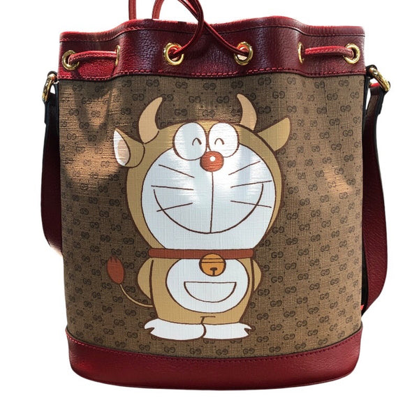 グッチ GUCCI ショルダーバッグ　ドラえもんコラボ 655597 ブラウン GGスプリームキャンバス ユニセックス ショルダーバッグ