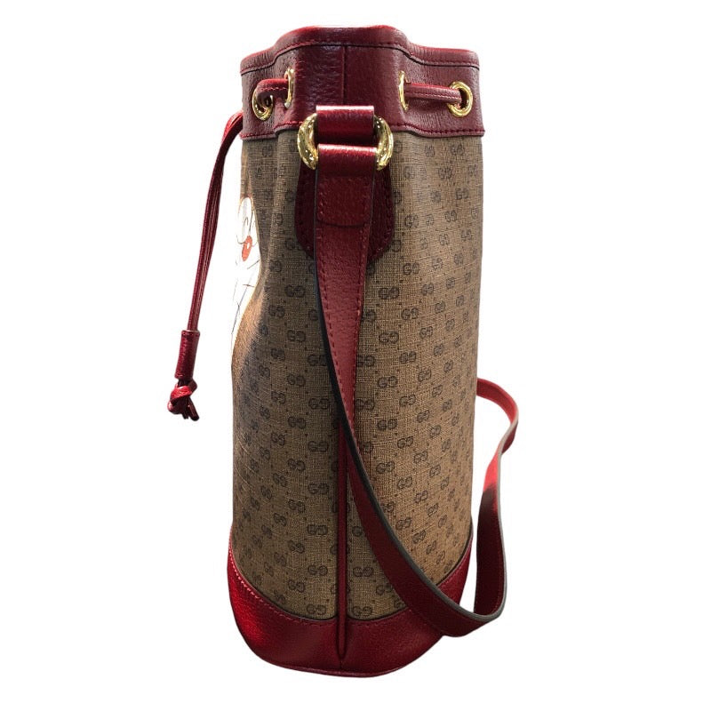 グッチ GUCCI ショルダーバッグ　ドラえもんコラボ 655597 ブラウン GGスプリームキャンバス ユニセックス ショルダーバッグ