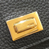 フェンディ FENDI コンパクトウォレット 8M0426 ブラック　ゴールド金具 レザー レディース 三つ折り財布