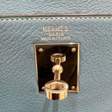 エルメス HERMES ケリー32  ▢F刻印 ブルージーン・シルバー金具 トリヨン レディース ハンドバッグ